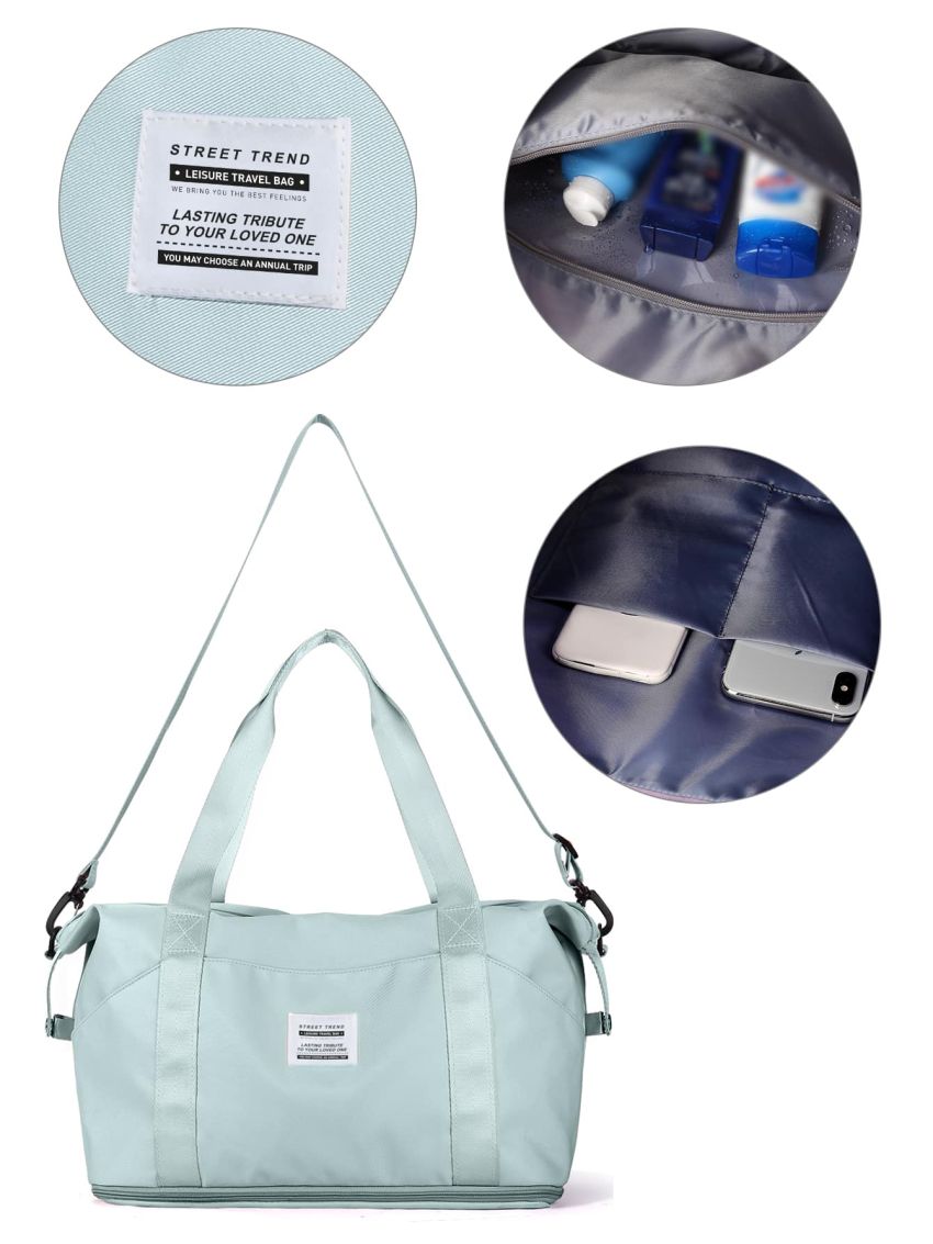 Travel Bag Waterproof Duffel Gym Tote Bag, Weekender Carry-on Overnight Bag For Women