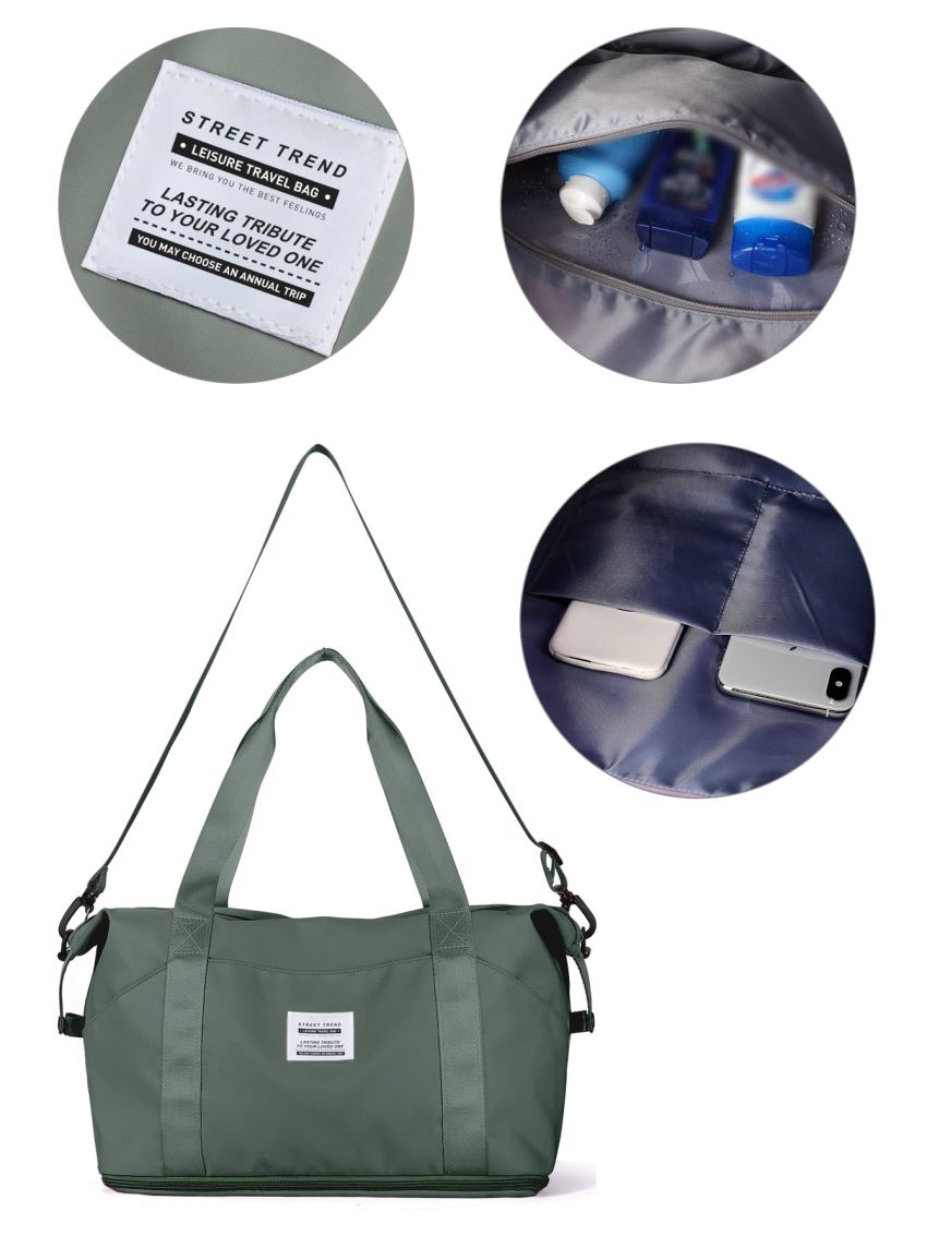 Letter Patch Decor Travel Bag Small Double Handle