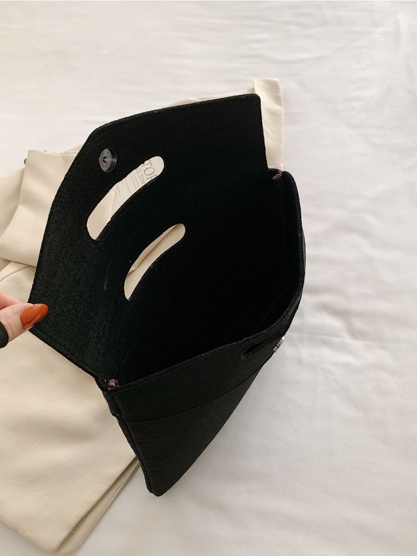 Snap Button Square Bag