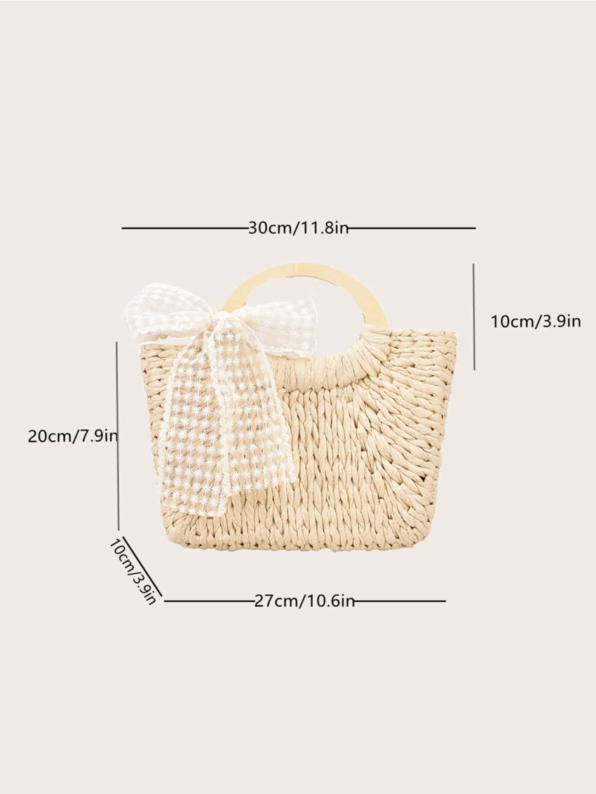 Twilly Scarf Decor Straw Bag