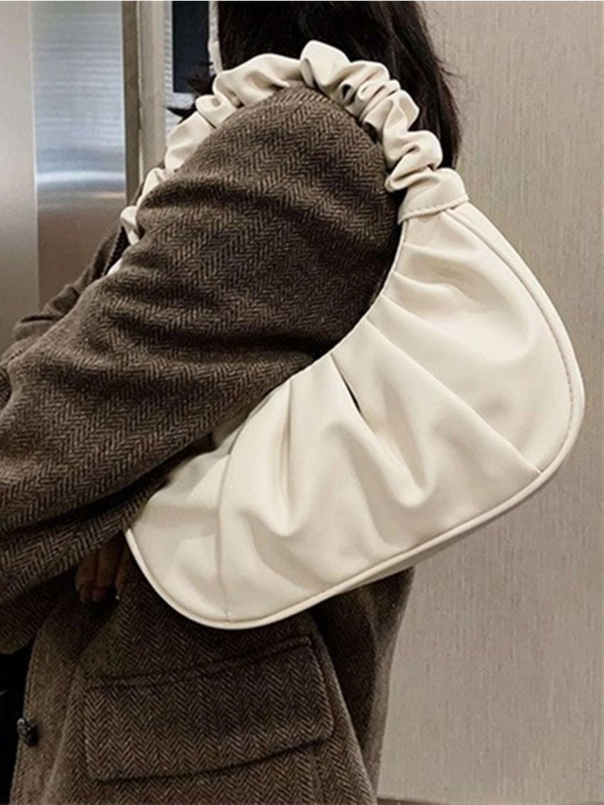 Minimalist Snap Button Ruched Bag