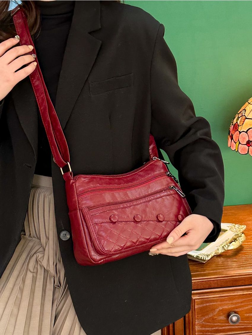 Minimalist Quilted Crossbody Bag