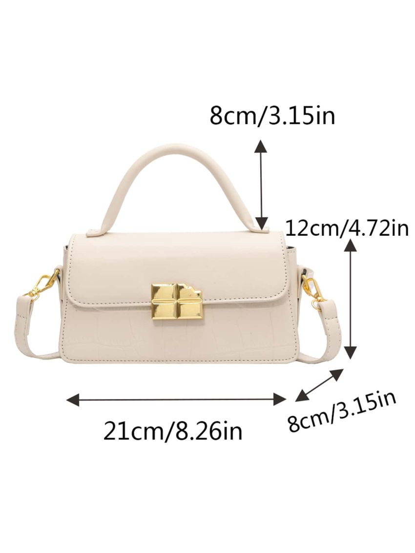 Crocodile Embossed Flap Square Bag