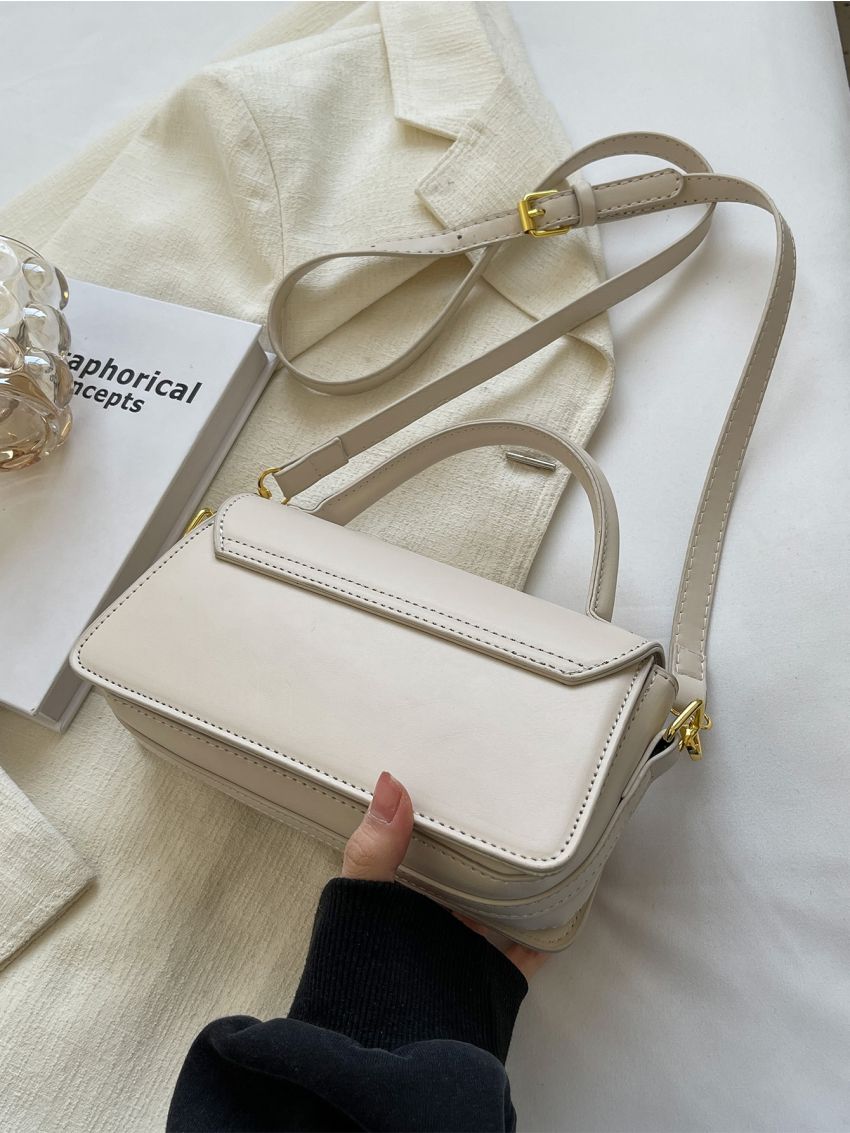 Crocodile Embossed Flap Square Bag