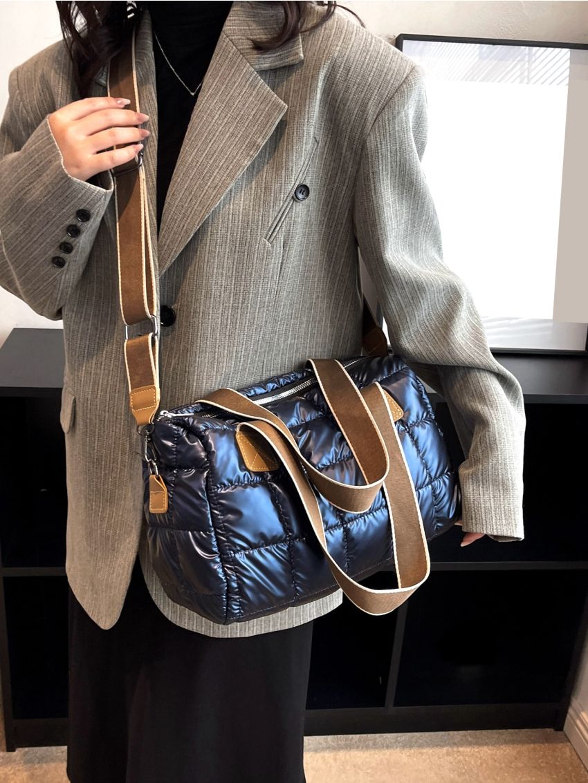 Quilted Detail Shoulder Tote Bag