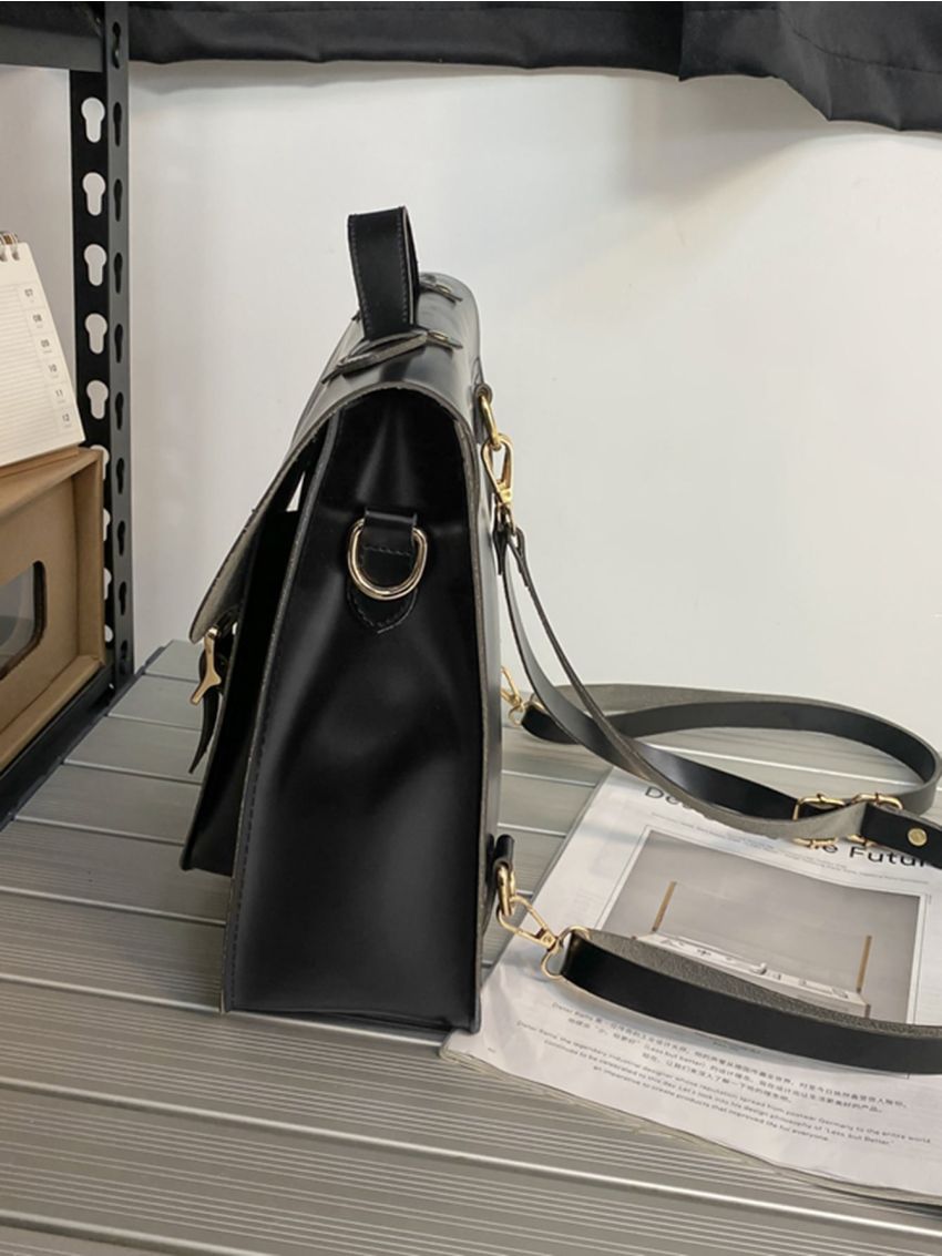 Buckle Decor Flap Backpack