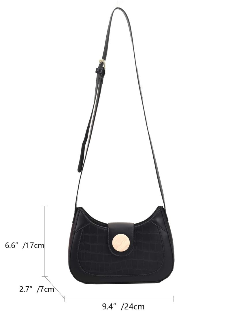 Crocodile Embossed Hobo Bag