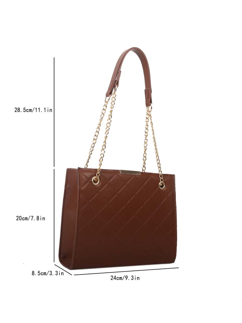 Stitch Detail Chain Square Bag