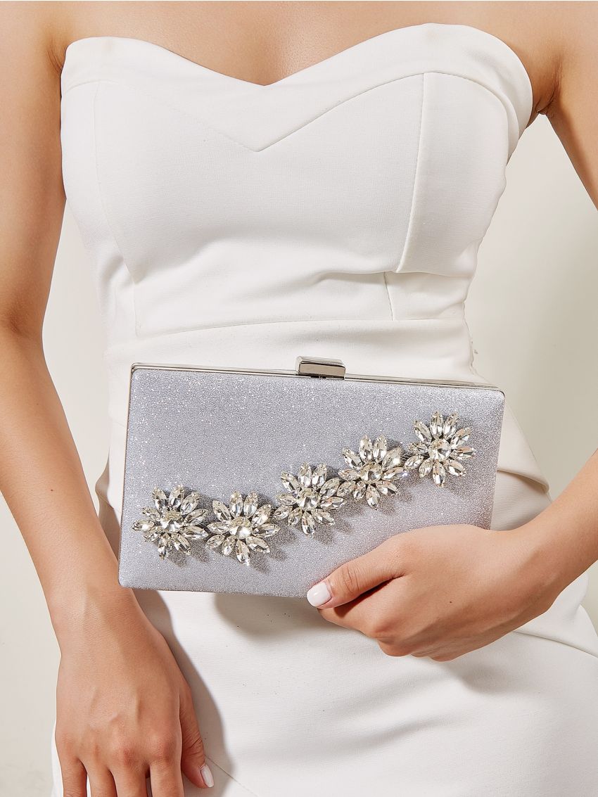 Mini Glitter Rhinestone Decor Box Bag