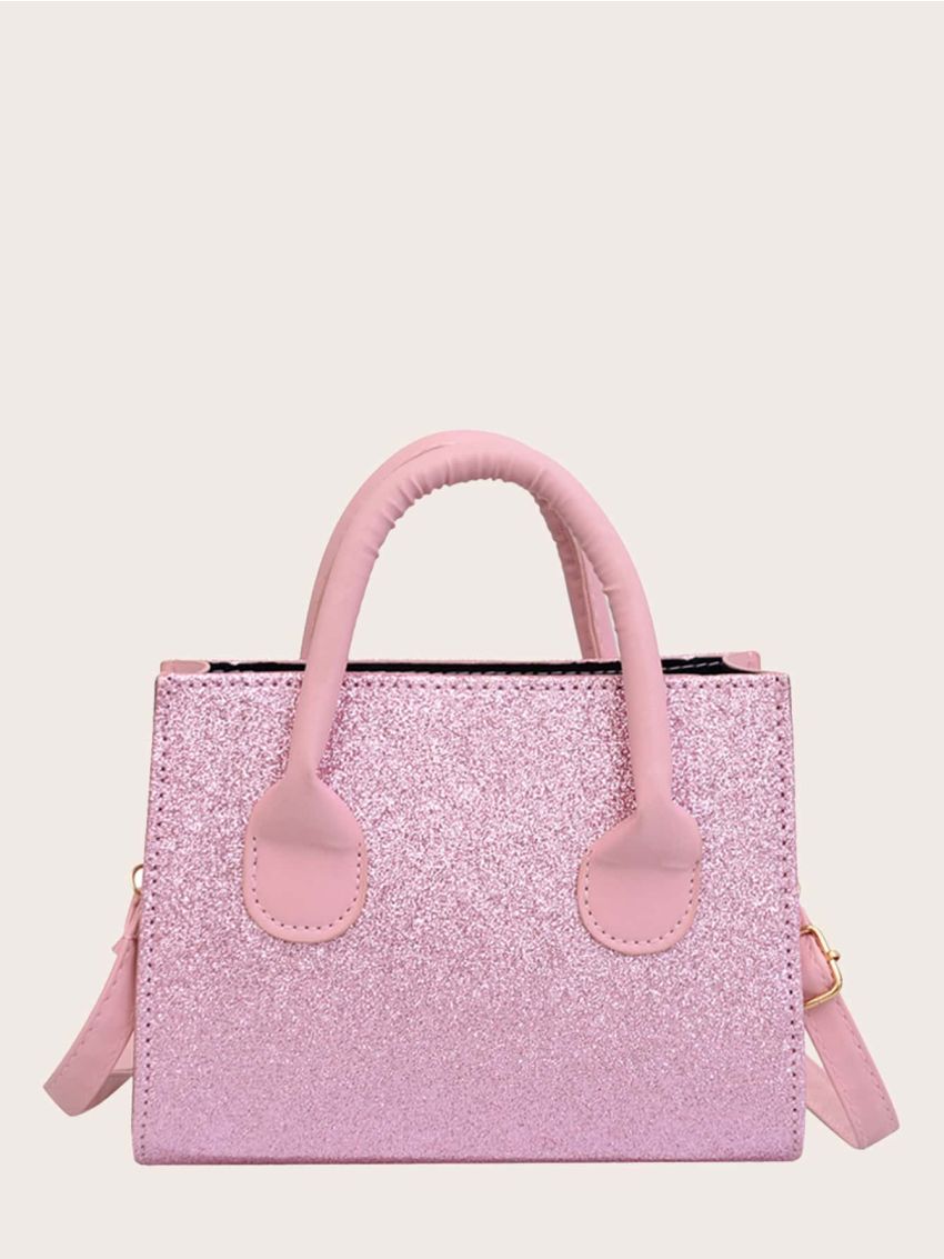 Mini Glitter Double Handle Square Bag