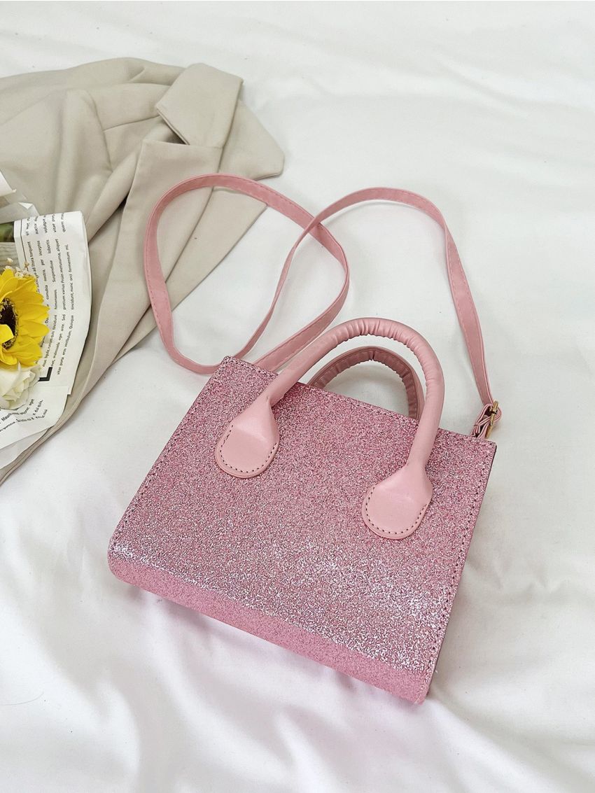 Mini Glitter Double Handle Square Bag
