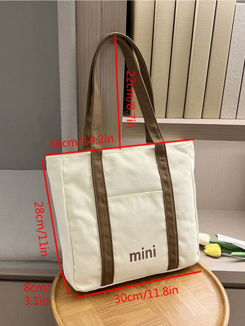 Letter Print Shopper Bag