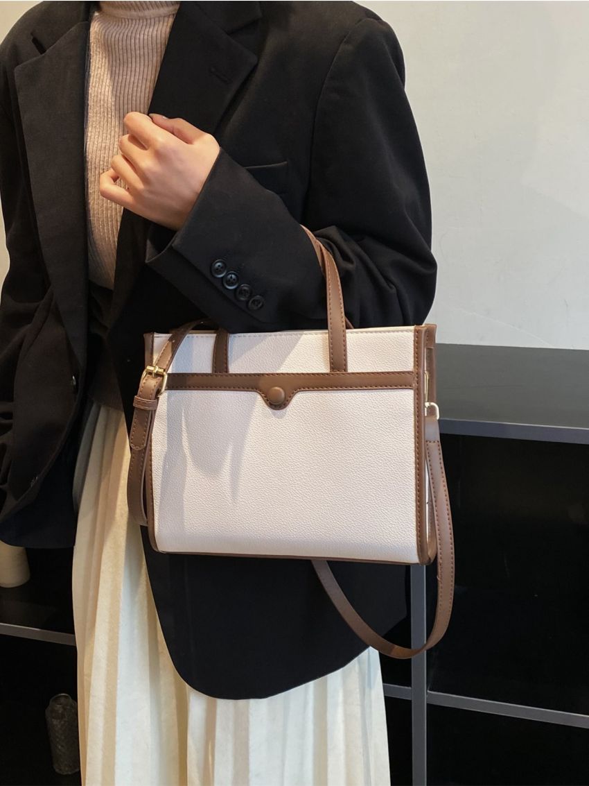 Contrast Binding Square Bag