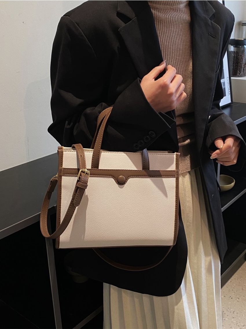 Contrast Binding Square Bag