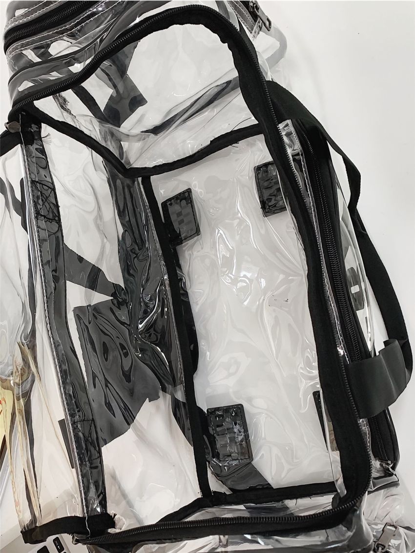 Letter Graphic Clear Duffel Bag