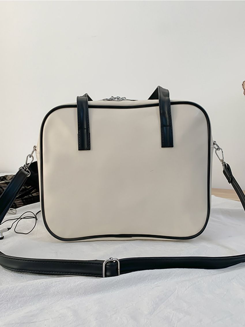 Two Tone Shoulder Tote Bag