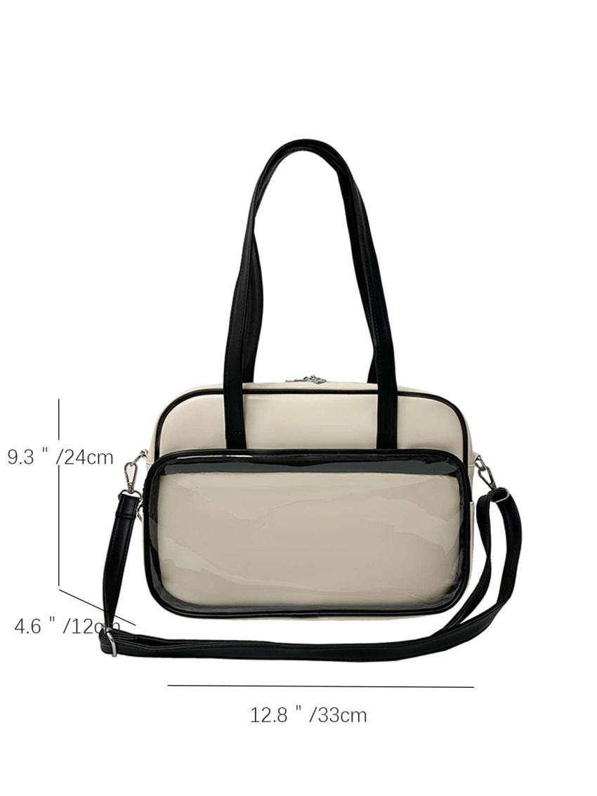 Two Tone Shoulder Tote Bag