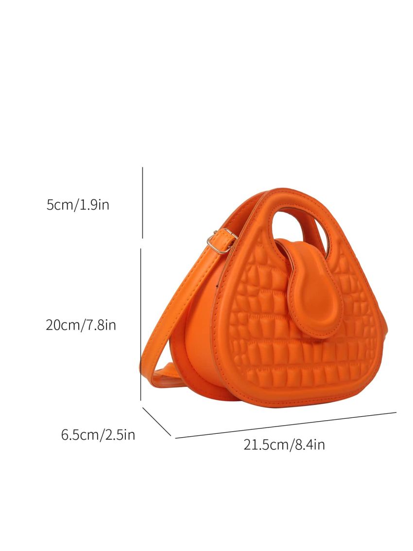 Crocodile Embossed Novelty Bag Flap Satchel Bag