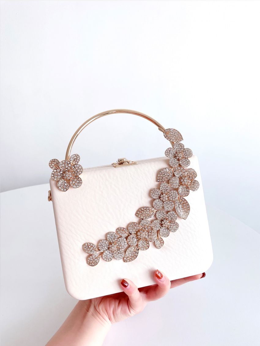 Mini Rhinestone Decor Box Bag
