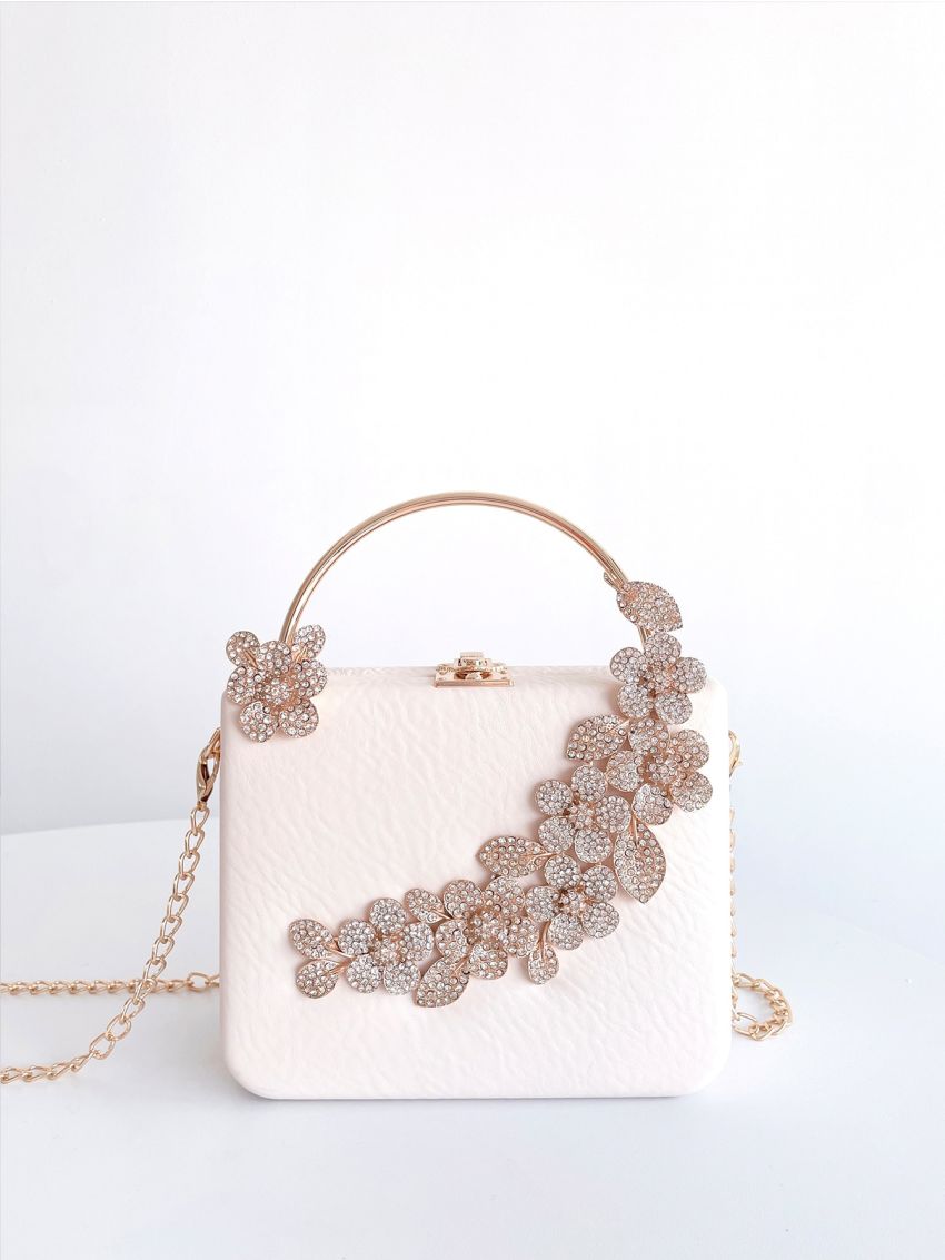 Mini Rhinestone Decor Box Bag