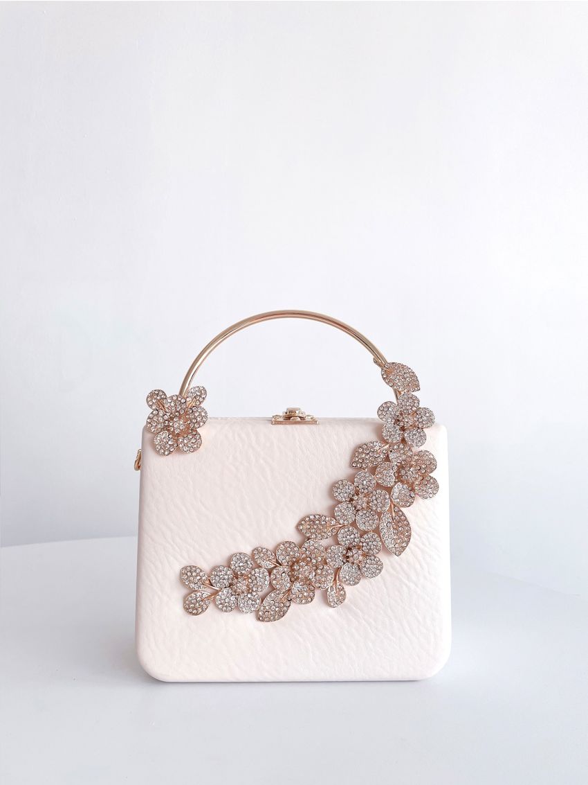 Mini Rhinestone Decor Box Bag