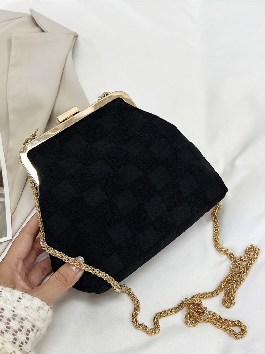 Mini Faux Pearl Decor Chain Satchel Bag