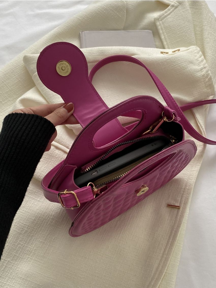 Neon Pink Crocodile Embossed Novelty Bag