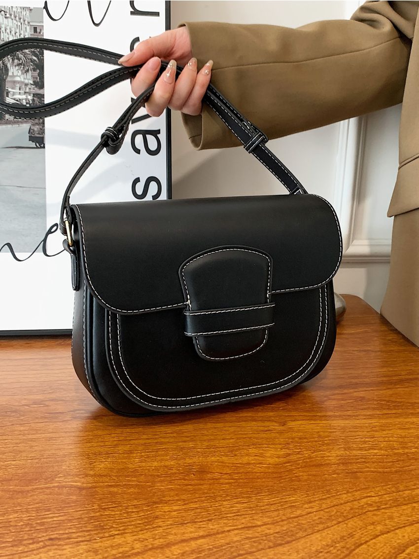 Minimalist Flap Saddle Bag