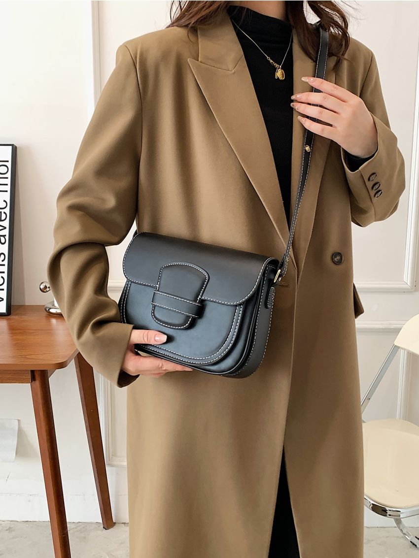 Minimalist Flap Saddle Bag