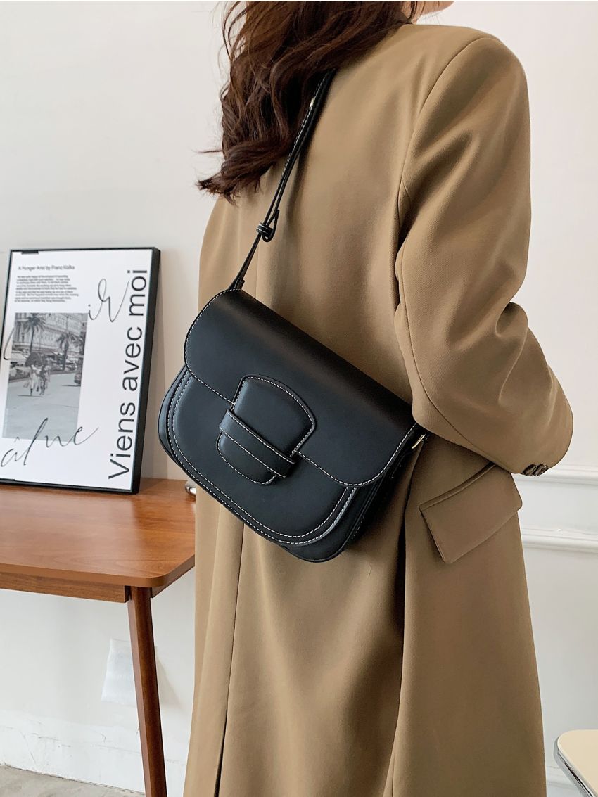 Minimalist Flap Saddle Bag