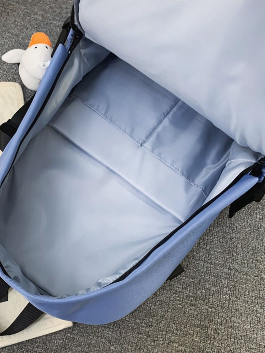 Drawstring Detail Laptop Backpack With Bag Charm