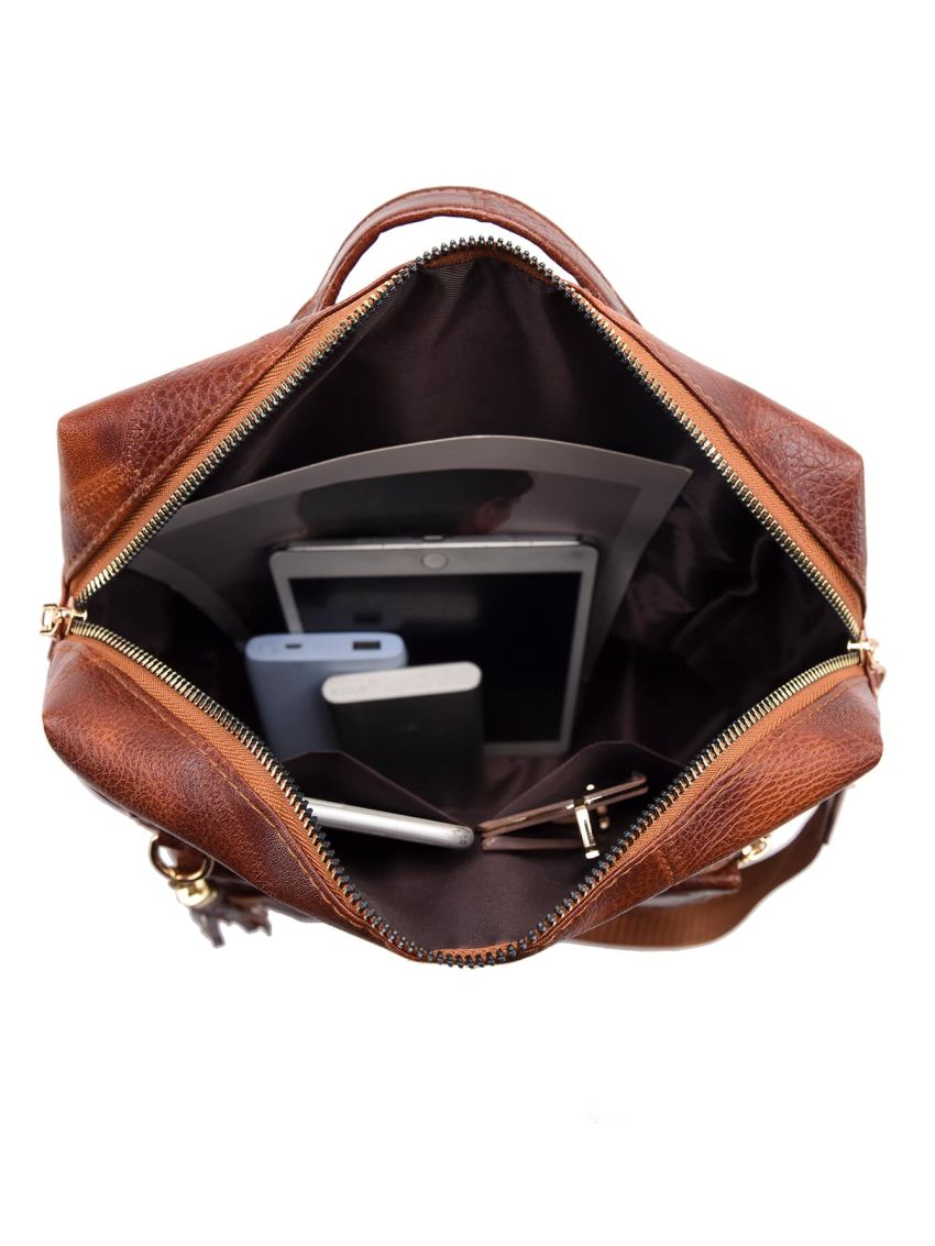 Tassel Decor Functional Backpack