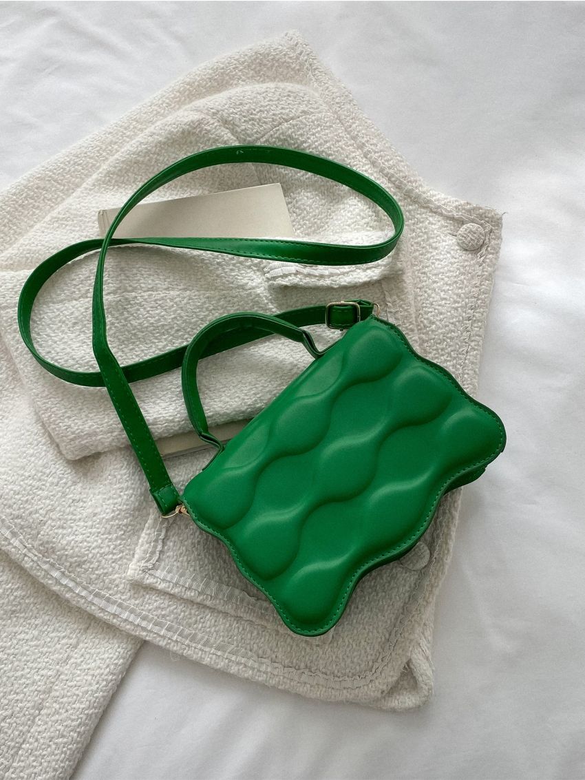 Mini Geometric Embossed Flap Novelty Bag