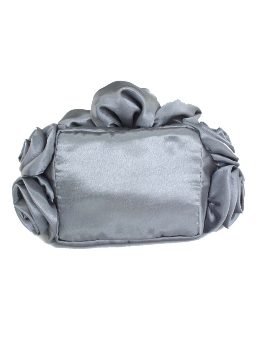 Flower Decor Top Handle Evening Bag