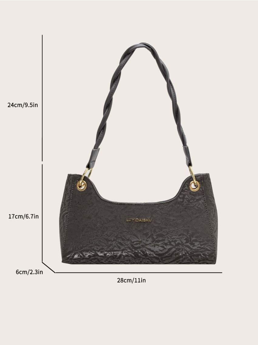 Letter Decor Baguette Bag