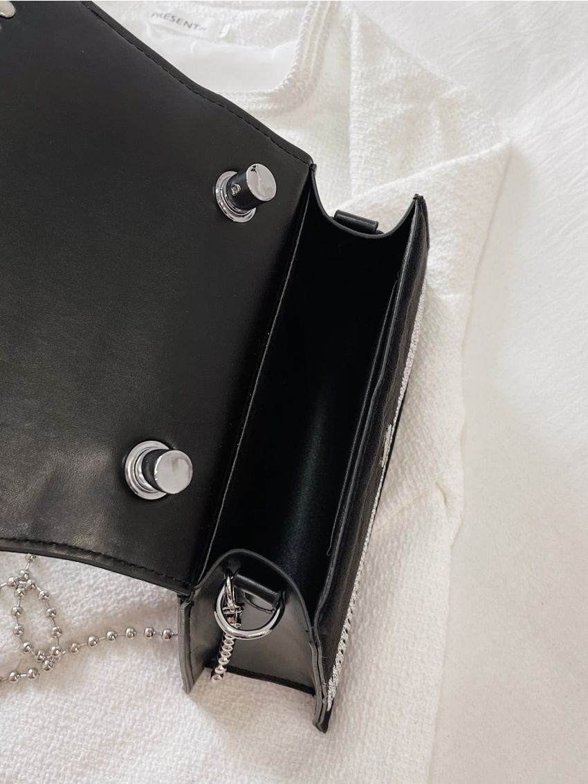 Studded Decor Flap Square Bag
