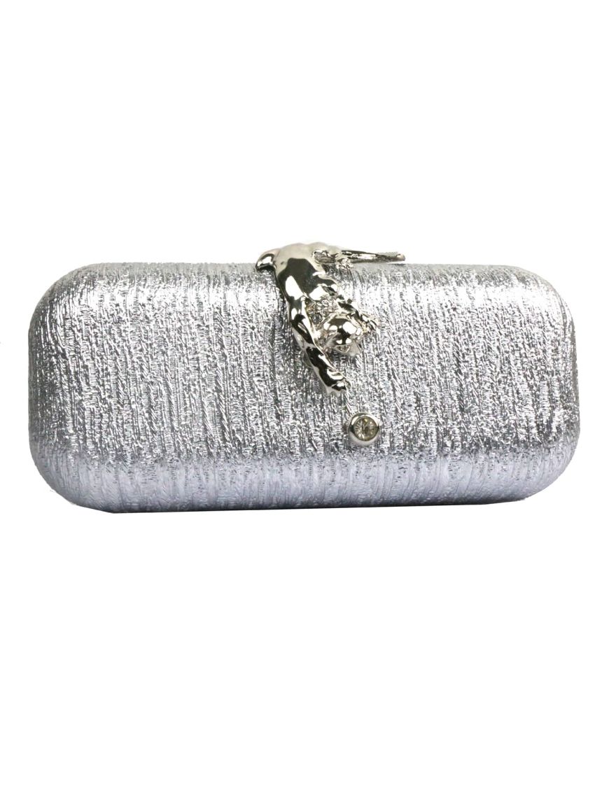 Metallic Rhinestone & Animal Decor Chain Box Bag