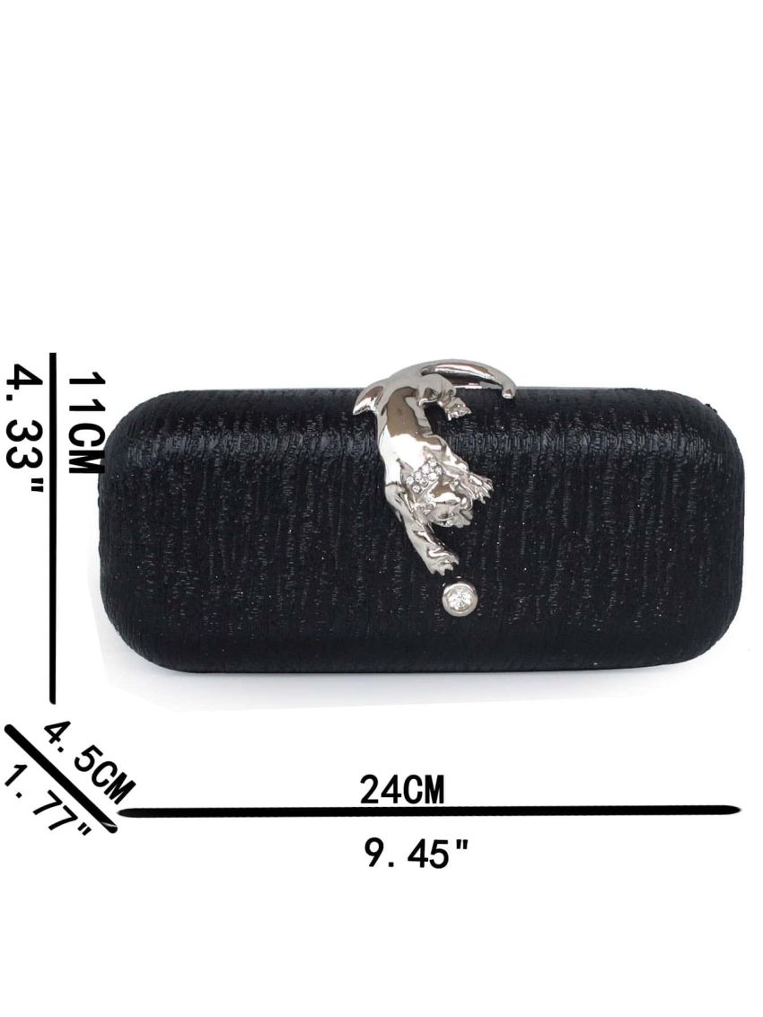 Rhinestone & Animal Decor Chain Box Bag