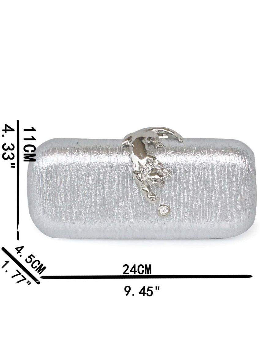 Metallic Rhinestone & Animal Decor Chain Box Bag