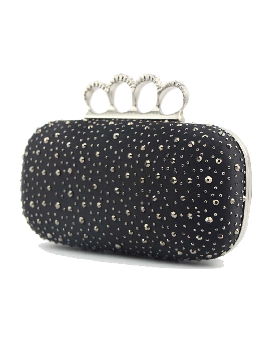 Mini Rhinestone & Flower Decor Chain Box Bag