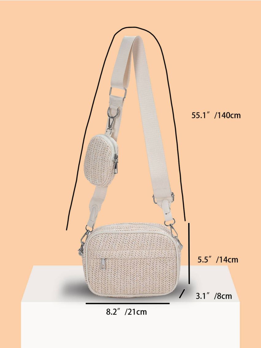 Minimalist Straw Bag With Coin Purse