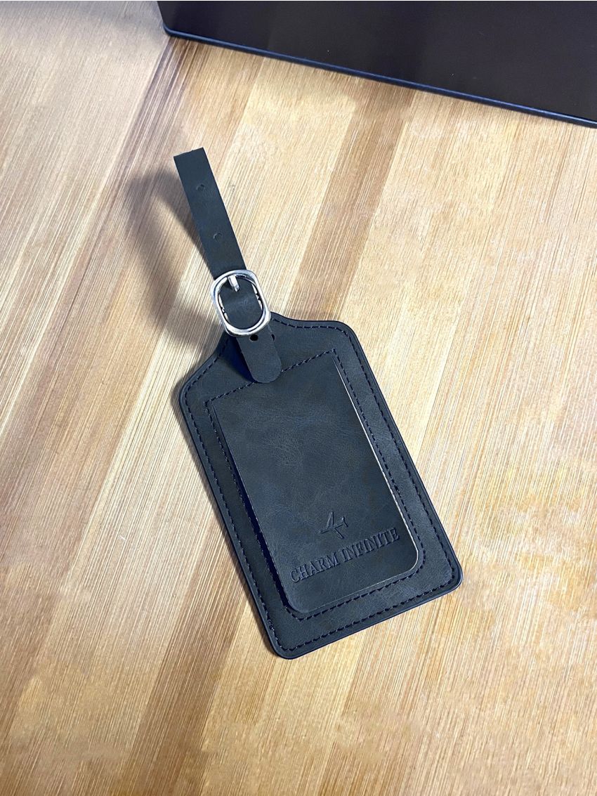 Plane & Letter Detail Luggage Tag PU For Travel