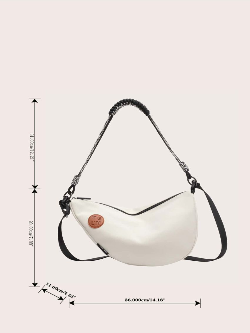 Letter Patch Decor Hobo Bag