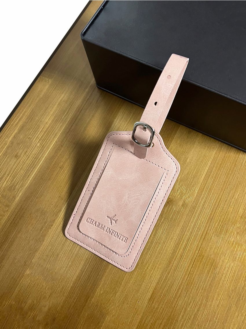Plane & Letter Detail Luggage Tag PU For Travel
