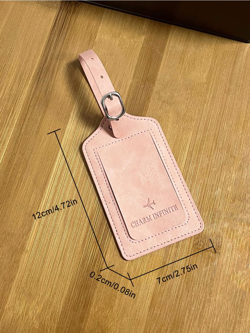 Plane & Letter Detail Luggage Tag PU For Travel