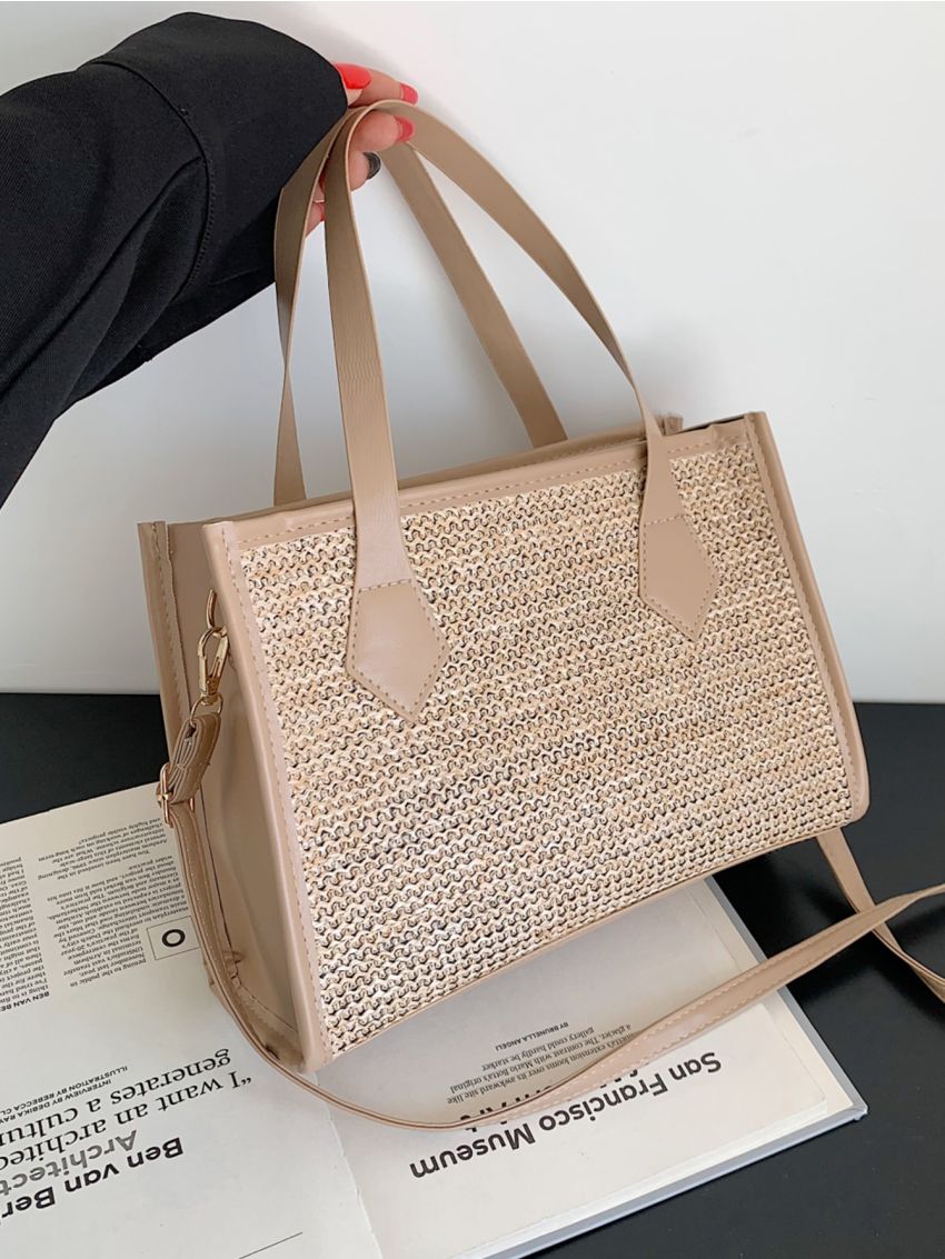 Double Handle Straw Bag