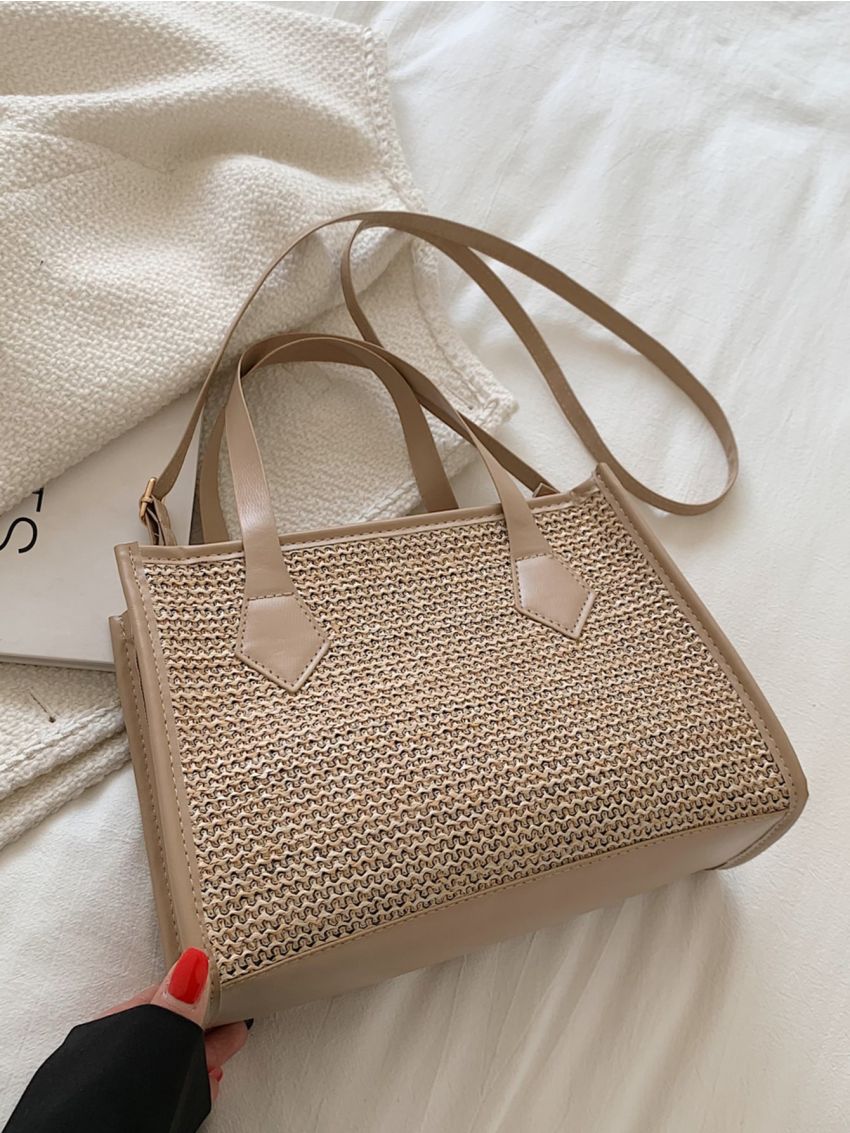 Double Handle Straw Bag