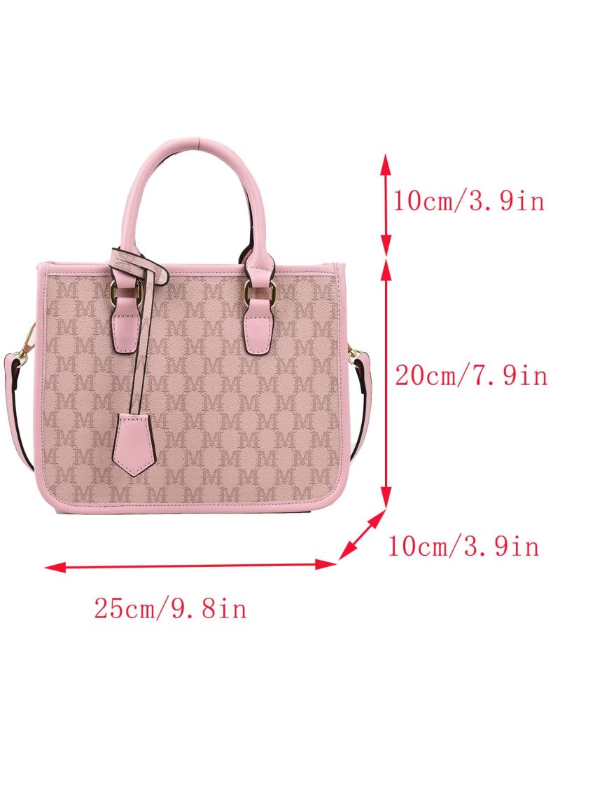Letter Graphic Satchel Bag