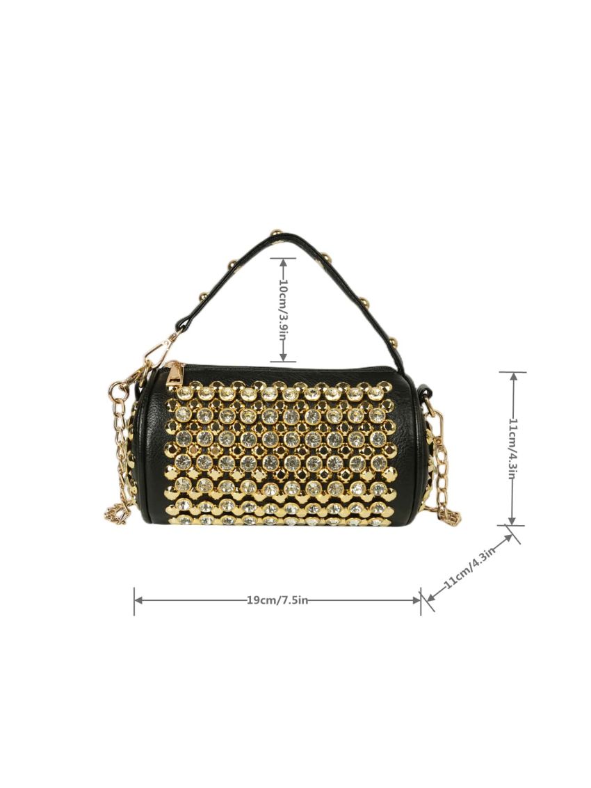 Mini Rhinestone Decor Satchel Bag