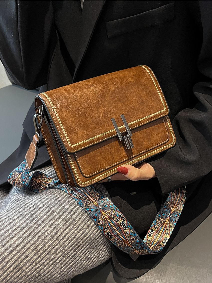 Mini Stitch Detail Flap Square Bag